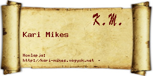 Kari Mikes névjegykártya